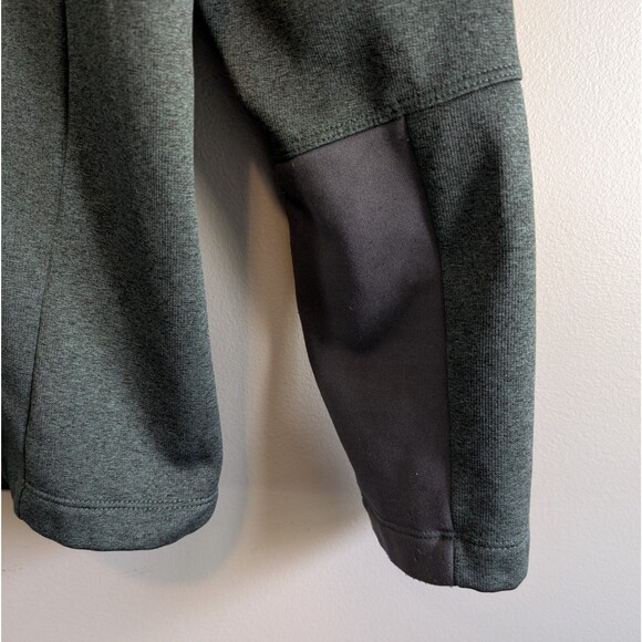 North Face Size Large Green Jacket Mens Fleece Lined Half Zip Pullover Pocket LS - Picture 5 of 6
